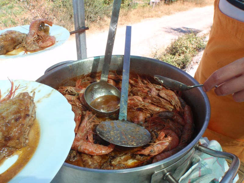 Receta de pollo campero con gambas