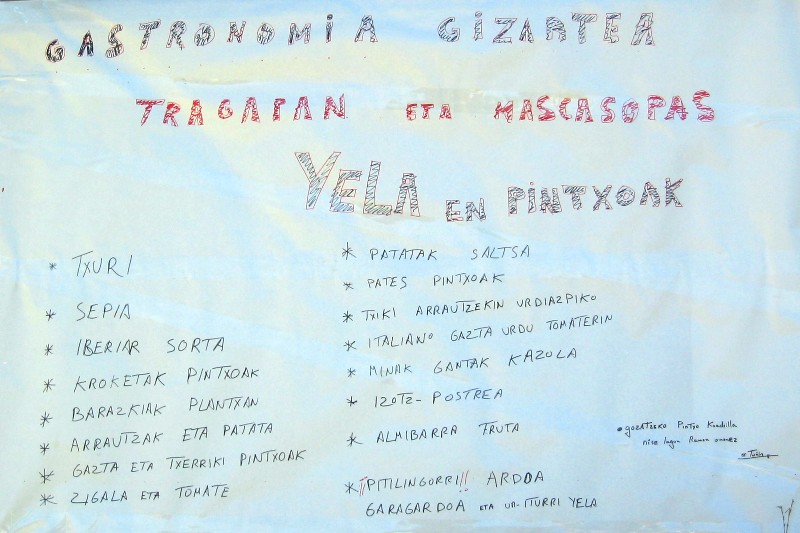 Pancarta con el menú de la novena