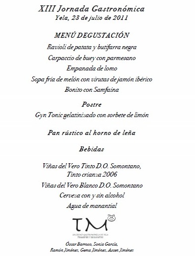 Menú degustación