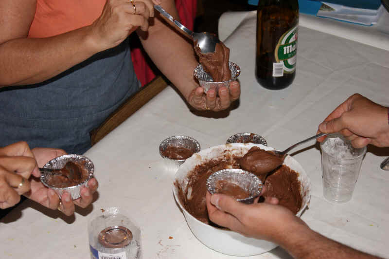 Preparando el postre