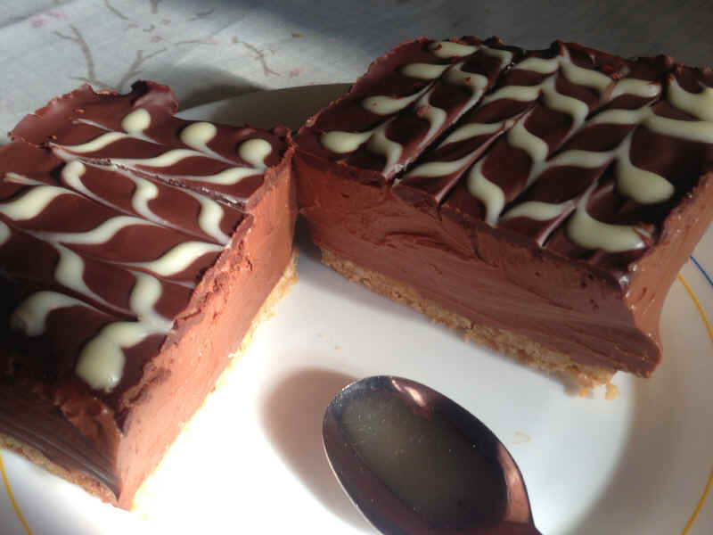 Receta de tarta de queso con chocolate