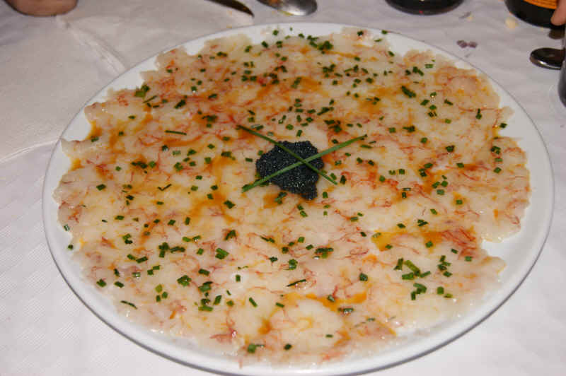 Receta de carpaccio de gambas