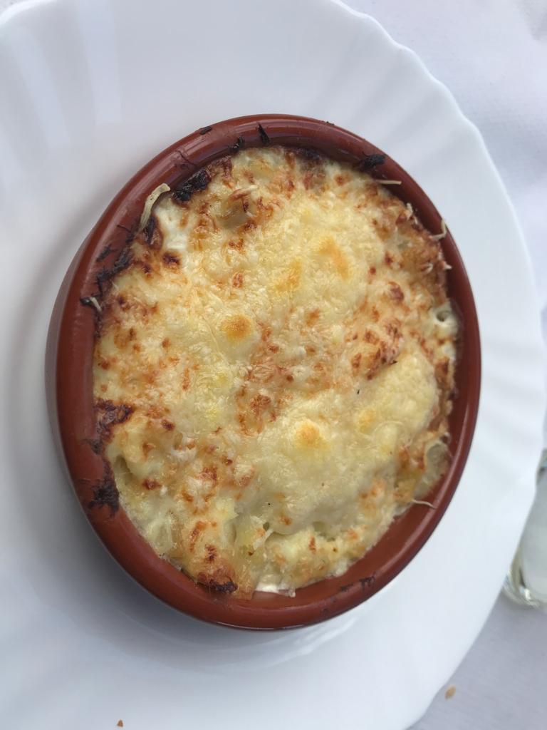 Bacalao gratinado estilo portugués