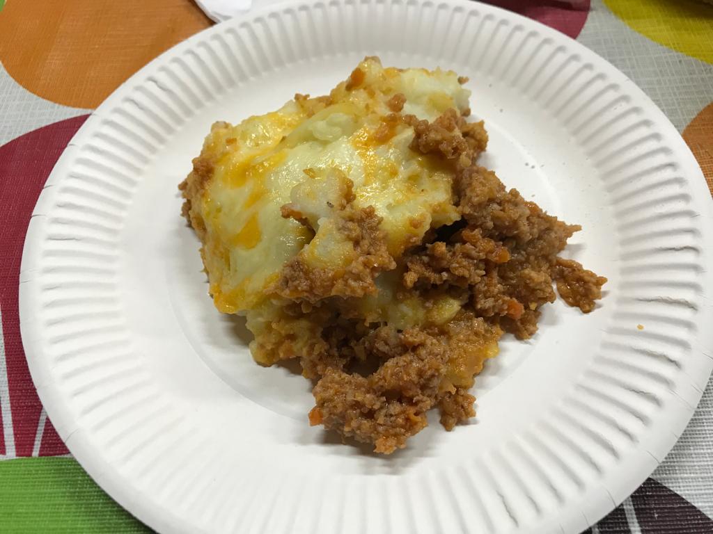 Pastel de carne picada con pure de patatas